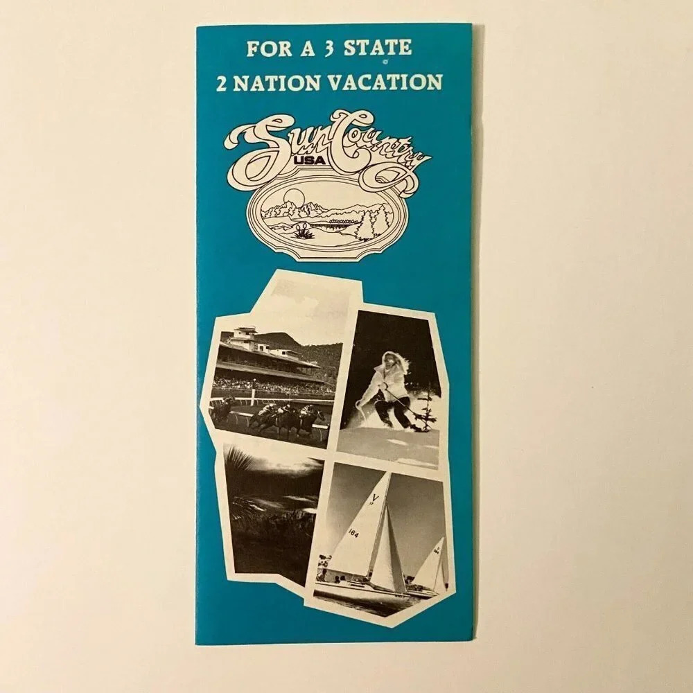 Vintage Sun Country USA New  Mecixo Travel Vacation Brochure Pamphlet